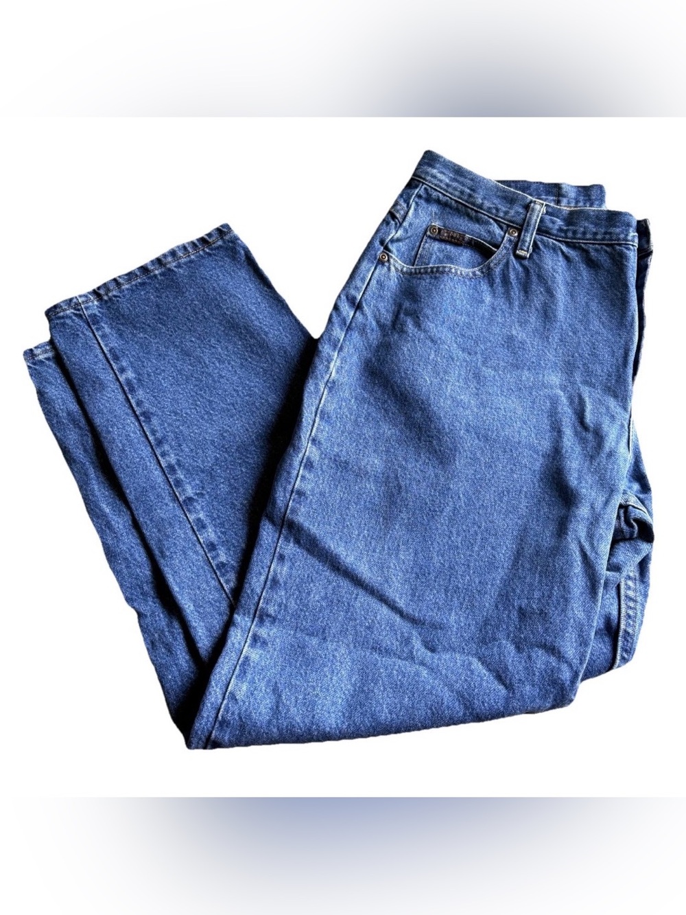 Lee Rider’s Women’s 16P Denim Jeans High Rise Mom Straight Leg Medium Wash Blue